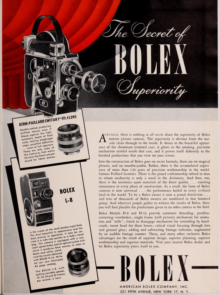 Publicité BOLEX H16